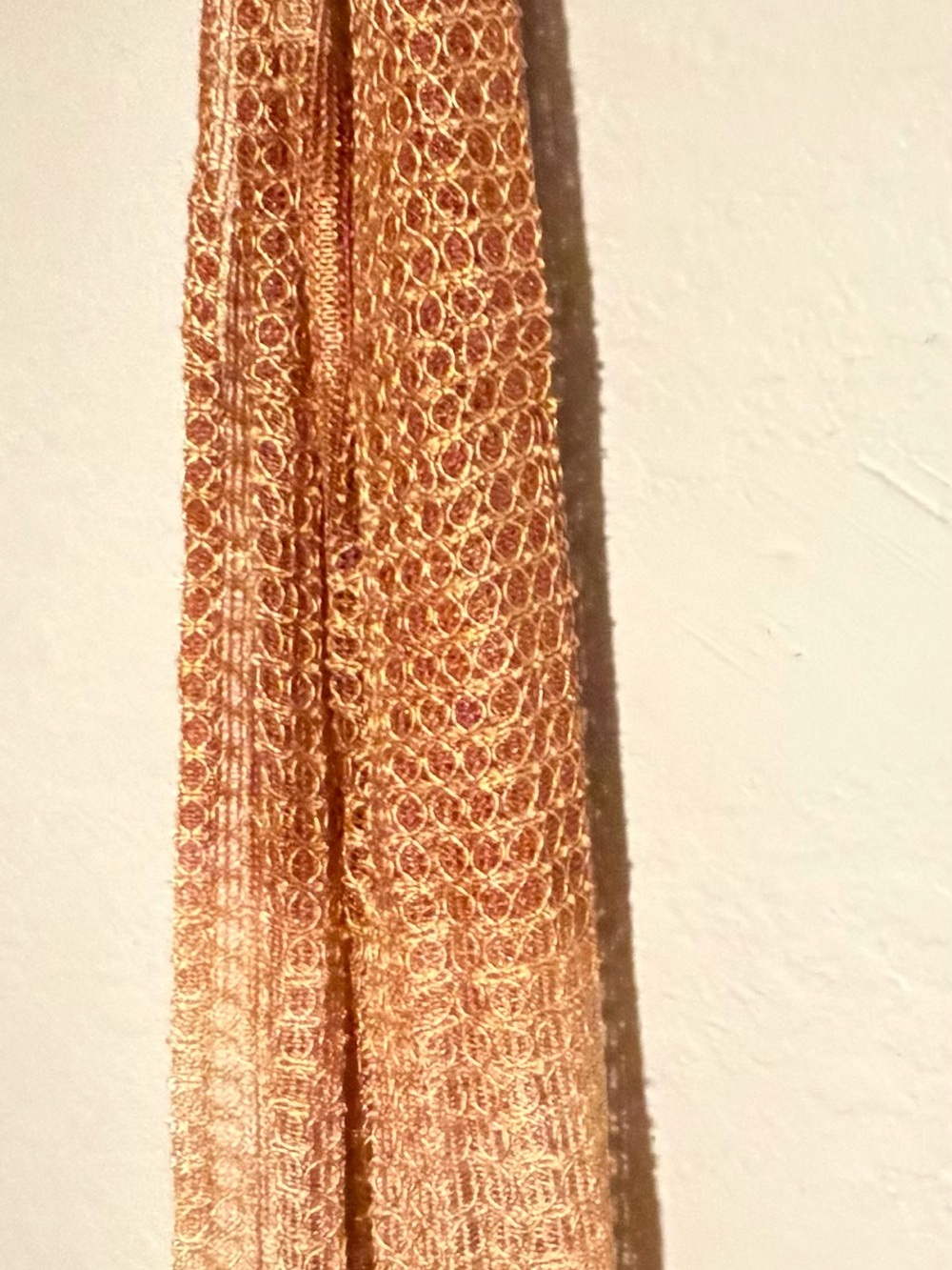 Gold Metallic Knit Scarf - Women's Accessory